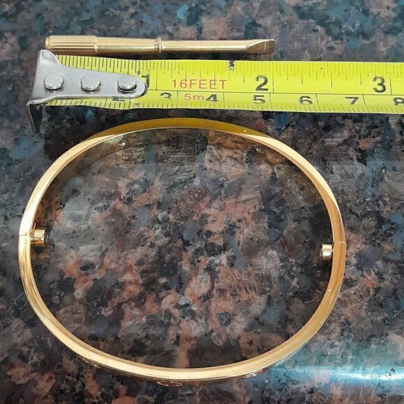 Unisex Faux Gold Bangle Bracelet with Screwdriver...New - Picture 4 of 6